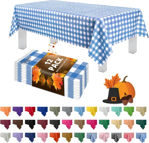 Vista 16 de Mantel de plástico de alta calidad - 54 in. x 108 pulgadas. Grandipity - Mantel rectangular (6 y 12 unidades), Agua (Aqua)