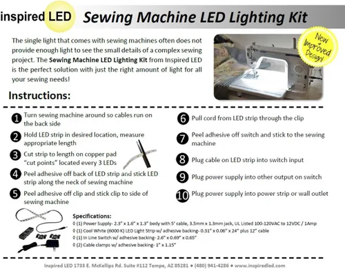 Vista 2 de Kit de iluminación LED para máquina de coser, se adapta a todas las máquinas de coser
