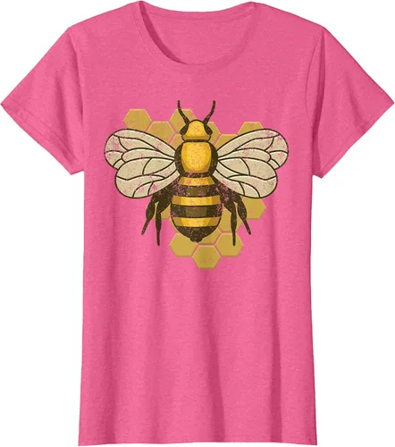 Vista 31 de Retro Beekeeper Beekeeper Honey Bumblebee Vintage Saves Bees T-Shirt Asphalt Grey
