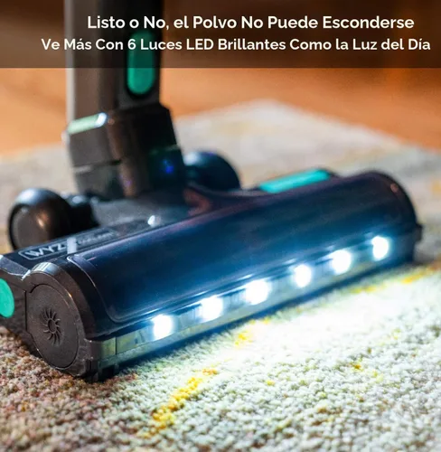 Vista 3 de Wyze - Aspiradora inalámbrica S con potente succión de 20Kpa, barra ligera con filtro HEPA, potente motor sin escobillas de 300W, tiempo