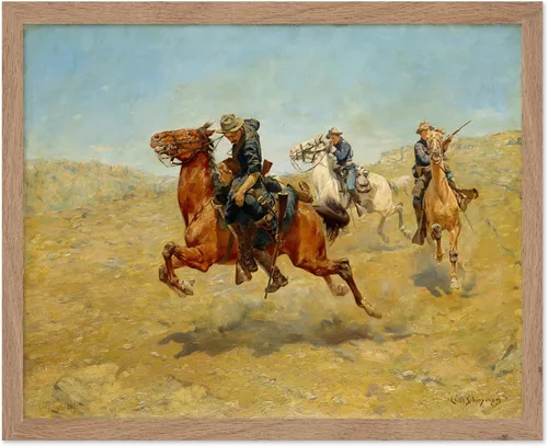 Vista 77 de Poster Master Póster vintage de The Lookout, estampado retro de vaquero, arte occidental, arte del salvaje oeste, arte de equitación, regalo