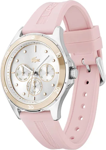 Vista 2 de Lacoste Swing Multi - Reloj de cuarzo para mujer de acero inoxidable aluminio y silicona color rosa Modelo 2001245 Rosado