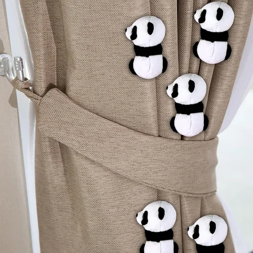 Vista 6 de 12 piezas de panda de dedo de peluche de 4 pulgadas, clips de cortina para notas, clips para fotos, lindo juguete de panda para niños, decoración