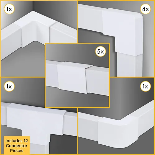 Vista 7 de Juego de 9 piezas de conexión de cable para kit organizador de cables - Gestión de cables para televisores de montaje en pared