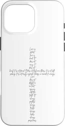 Vista 19 de Funda con cruz cristiana para iPhone 12/12 Pro 1 Corinthians 13