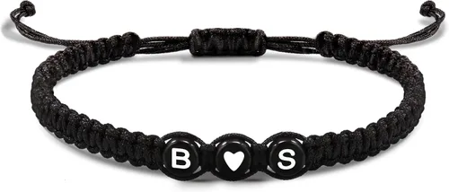 Vista 71 de Pulseras con iniciales para mujeres y hombres, regalos para novia, novio, pulseras de letras "I Love You", regalos para ella, él, mejor amigo