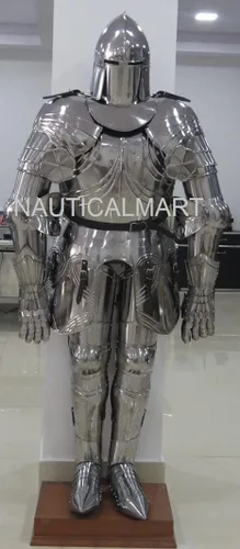 Vista 3 de NauticalMart Caballero medieval alemán gótico completo traje de armadura