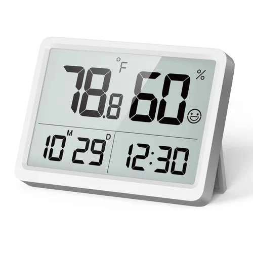 Vista 9 de DOOMAY Termómetro de Habitación Interior - Higrómetro Monitor de Temperatura y Humedad con Sensor de Alta Precisión Pantalla LCD Pantalla Grande