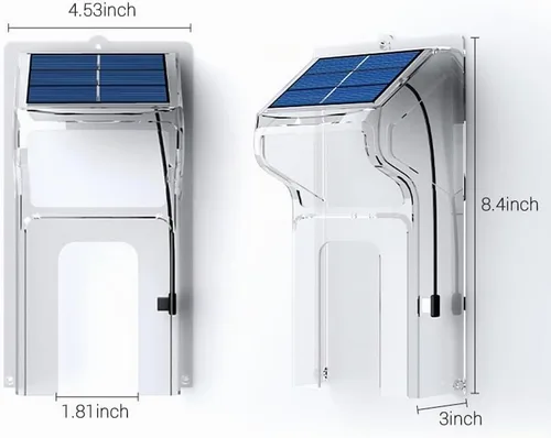 Vista 5 de Soporte de timbre de anillo con cargador solar, cubierta impermeable para timbre de puerta compatible con Ring & Blink Protector ajustable con panel