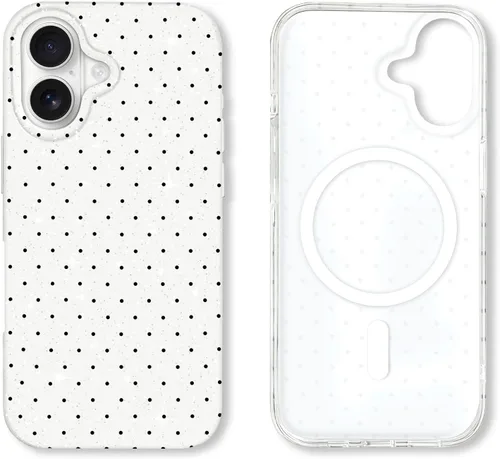 Vista 195 de Hython Funda para iPhone Air, diseño estético de lunares lindos, funda simple de 6.5 pulgadas, delgada, antiarañazos, parachoques de TPU suave, a