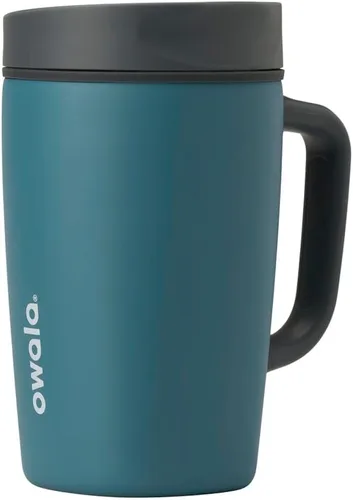Vista 15 de Owala SmoothSip Slider - Vaso de café aislado de acero inoxidable, reutilizable, taza de café helado, taza de viaje para café caliente, sin BPA, 12