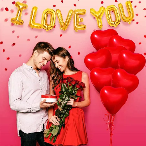 Vista 3 de 50 globos de corazón de amor de 10 pulgadas, globos de corazón de látex rojo para el día de San Valentín, boda, aniversario, compromiso, cumpleaños