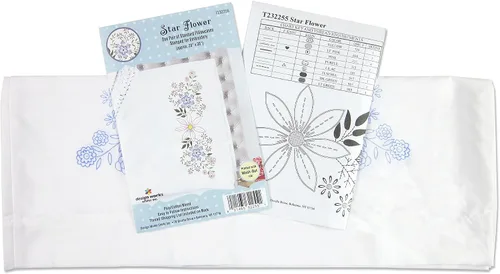 Vista 3 de Juego de 2 fundas de almohada con estampado de estrellas y flores bordadas