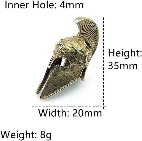 Vista 2 de Retro latón poderoso casco edc perlas llavero DIY accesorios cuentas de paracord