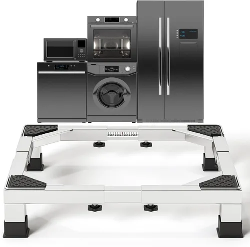 Vista 13 de Pedestal de lavandería de acero inoxidable resistente, soporte universal para lavadora y secadora de 6 pulgadas de altura para máquinas de carga