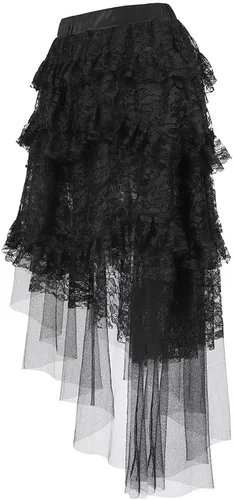 Vista 2 de Zhitunemi Disfraz steampunk de talla grande para mujer, vestido pirata, falda renacentista