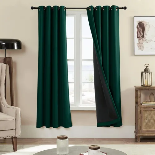 Vista 85 de Rutterllow - Cortinas 100% opacas, paneles de cortina con ojales, aislamiento térmico y bloqueo de luz para habitación y sala de estar