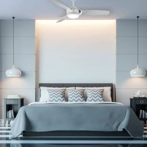 Vista 6 de Sedgewood - Ventilador de techo LED integrado de 60 pulgadas que cambia de color blanco mate con kit de luz y control remoto