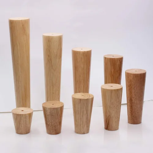 Vista 4 de Patas de madera maciza de roble barniz, patas rectas, patas de mesa de café, 2.4 – 27.6 in, para tocador, armario, con placa de montaje, tornillos
