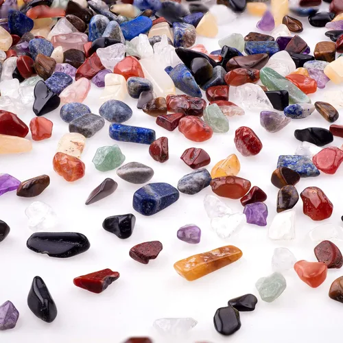 Vista 4 de Piedras surtidas de piedras trituradas, cuarzo de cristal triturado, piedras de forma irregular para manualidades, relleno de jarrones, plantas