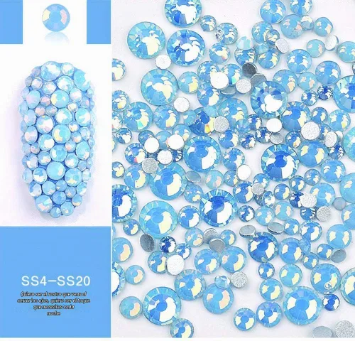 Vista 7 de DAODER Paquete de 4 diamantes de imitación de ópalo brillantes para uñas 3D, diamantes de imitación de cristal y dijes, decoración de uñas, gemas