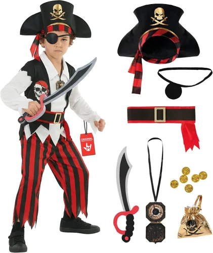 Vista 10 de Morph, Disfraz de pirata para niños, disfraces de Halloween para niños Negro