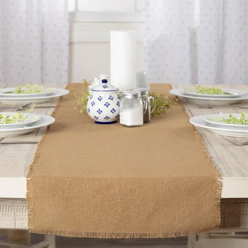 Vista 8 de VHC Brands Farmhouse Holiday - Alfombra de arpillera blanca vintage para mesa y cocina, 13 x 48 pulgadas