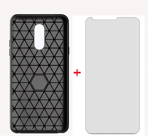 Vista 4 de Asuwish Funda para LG Stylo 4 con protector de pantalla de vidrio templado y accesorios para celular, funda delgada y suave de goma de silicona Negro