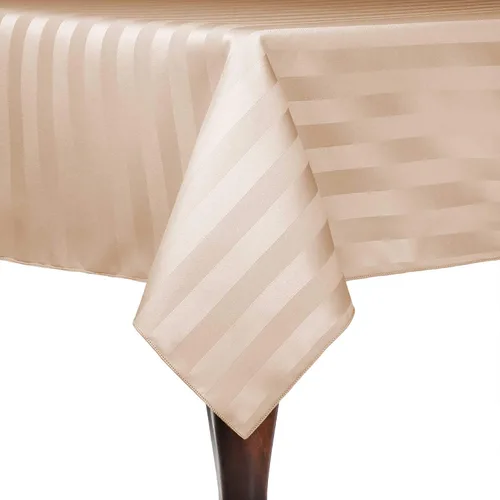 Vista 15 de Ultimate Textile Mantel cuadrado de rayas satinadas de 84 x 84 pulgadas, color verde militar