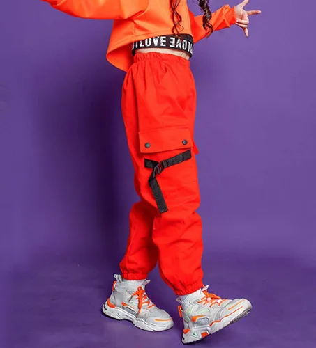Vista 2 de Pantalones cargo de algodón para niños y niñas, sueltos, para baile de hip hop