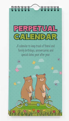 Vista 9 de Winter Wonderland - Calendario perpetuo rústico para colgar en la pared, para cumpleaños, aniversario, recordatorio de eventos especiales Verde