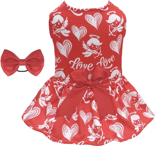 Vista 26 de CuteBone Vestido de malla para perro, vestido de Halloween para cachorros, traje de verano para mascotas, moda de verano para perros pequeños, ropa