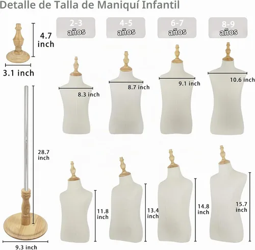 Vista 6 de Forma de maniquí infantil para niños de 2 a 3 años
