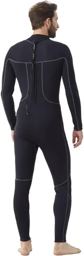 Vista 3 de Hevto Men Wetsuit 3/2mm Neoprene Back Zipper for Surfing Diving Negro