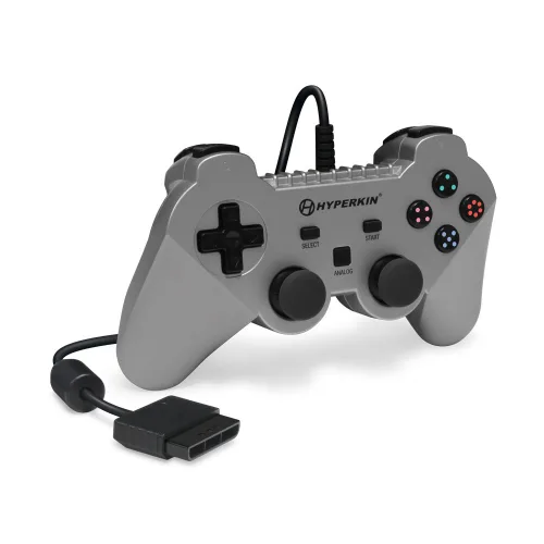 Vista 3 de Hyperkin - “Brave Warrior" Premium Wired Controller for Playstation (PS2) Console, Gamepad Controller - Silver