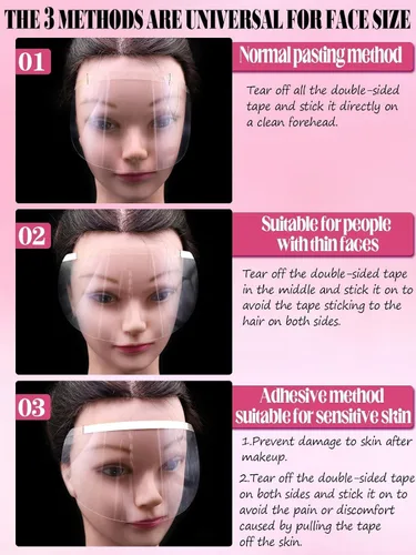 Vista 3 de EBANKU Viseras de ducha para protección facial, 50 unidades, viseras de plástico para la cara, protector para pestañas, protector para maquillaje