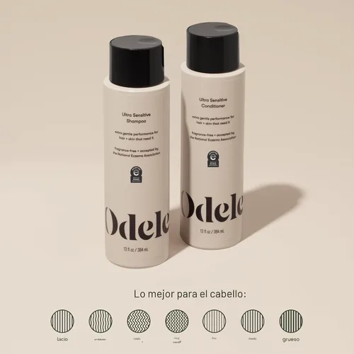 Vista 3 de Odele Juego de champú y acondicionador ultra sensible sin sulfato para una limpieza extra suave y todo tipo de cabello, 13 onzas líquidas cada uno