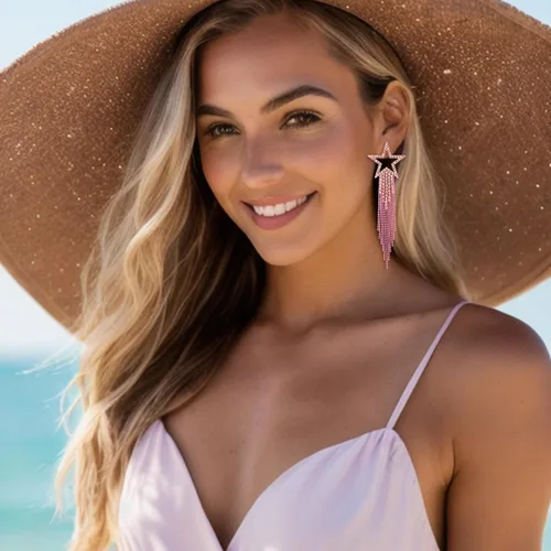 Vista 3 de EVER FAITH Aretes de borla para mujeres y niñas, aretes largos de diamantes de imitación con cuentas de cascada con flecos