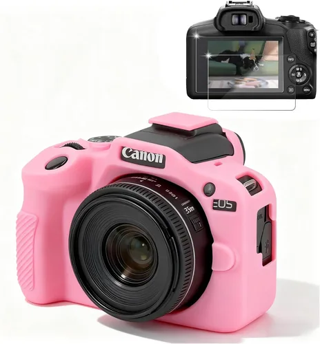 Vista 12 de Funda para cámara Canon EOS R100, funda protectora de silicona suave, antiarañazos, funda delgada con protector de pantalla, accesorios para Canon