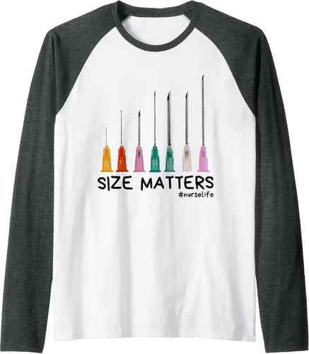 Vista 13 de Needle Size Matters Camiseta de béisbol raglán divertida de enfermería CNA Nurse Life, Negro
