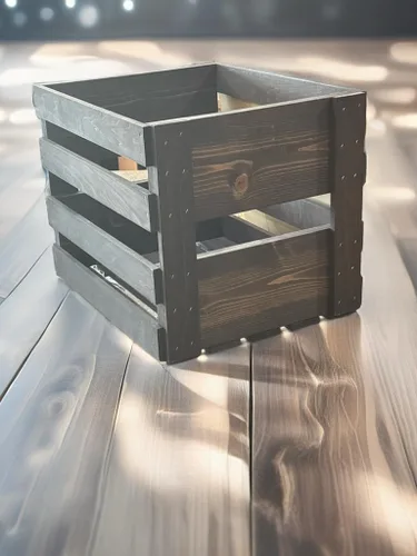 Vista 6 de Darla'Studio 66 Caja de madera con soporte para discos de vinilo manchado vintage