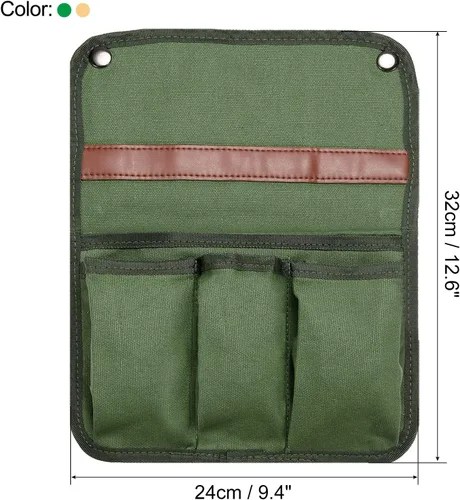Vista 2 de PATIKIL Organizador de reposabrazos para silla, paquete de 2 sillas plegables para exteriores, reposabrazos, revistas laterales, bolsa
