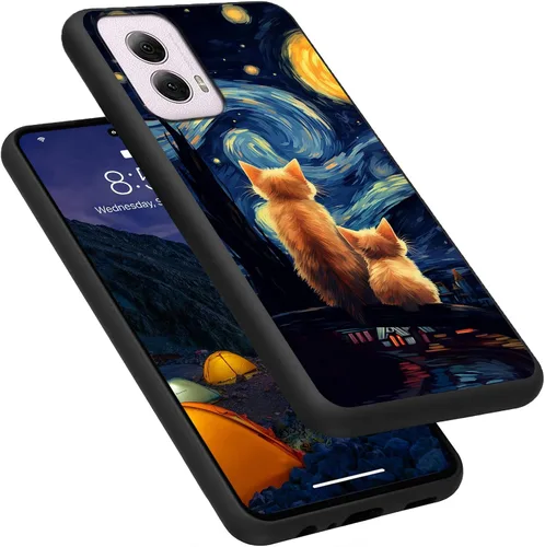Vista 14 de Funda para Motorola Moto G Play 4G 2024, delgada y ligera, de silicona de TPU suave, color negro, ultrafina, para Motorola Moto G Play 4G 2024, Art