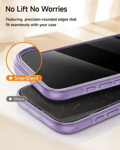 Vista 8 de SMARTDEVIL Paquete de 3 protectores de pantalla para iPhone 17, vidrio templado óptico transparente 9H, 2 veces resistencia a los impactos