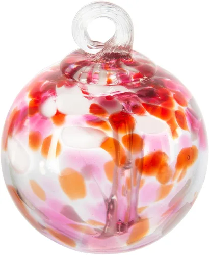 Vista 12 de Dale Tiffany Vidrio soplado a mano, 3 pulgadas de diámetro, color aguamarina, Colección Árbol de la Vida, Globo de Bruja Colgante para Jardín
