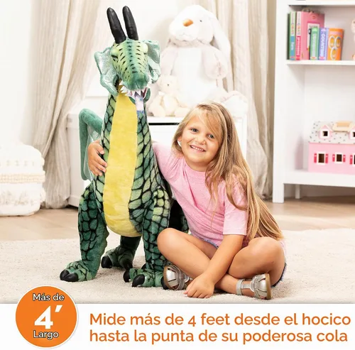 Vista 2 de Melissa & Doug Peluche realista de dragón gigante alado (36 x 40.5 x 16 pulgadas)
