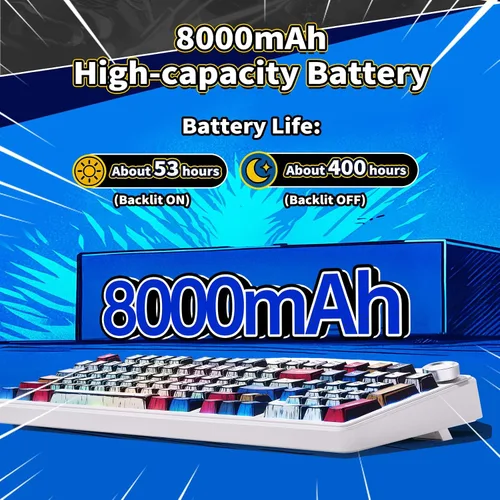 Vista 4 de x Aula F99 Pro Teclado Mecánico, Teclados Inalámbricos para Juegos RGB Retroiluminados Intercambiables en Caliente Personalizados en Crema