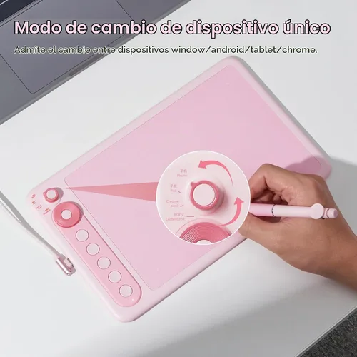 Vista 5 de Parblo Intangbo X7 Tableta de Dibujo 7.2x4.5 pulgadas Tabletas Gráficas, Tableta de Dibujo Digital con Interruptor de Modo, 6 Teclas Personalizadas