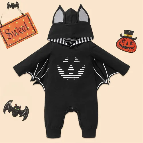Vista 5 de Halloween Costumes for Kids Cosplay Outfits Bat Hoodie Baby Boy Girl Romper Playsuit Jumpsuits