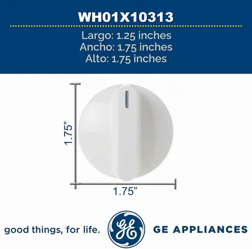 Vista 3 de GE Electrodomésticos WH01X10313 - Pomo de control original OEM para lavadoras